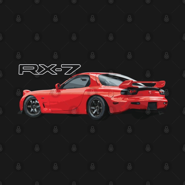 VINTAGE RED MAZDA RX-7 JDM CLASSIC by cowtown_cowboy