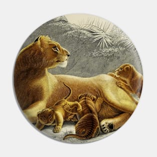 Lioness and Cubs Pin