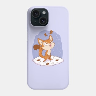 A Cute Cartoon Fox's Winter Adventure Phone Case