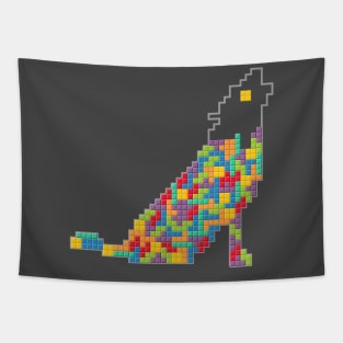 Tetris Wolf Tapestry