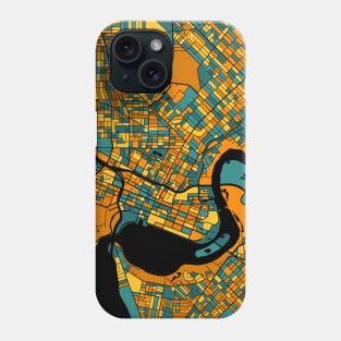 Perth Map Pattern in Orange & Teal Phone Case