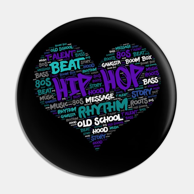I Love Old School Hip Hop Pin by blackartmattersshop