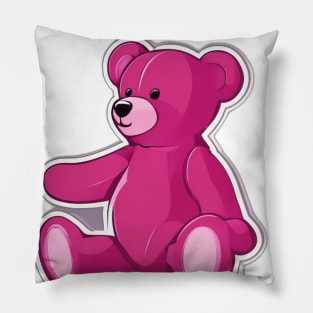 Charming Pink Teddy Bear Sticker No. 615 Pillow