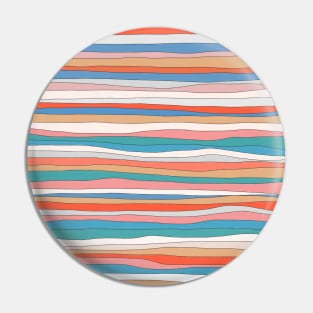 Retro Colorful Wavy Stripes Pin