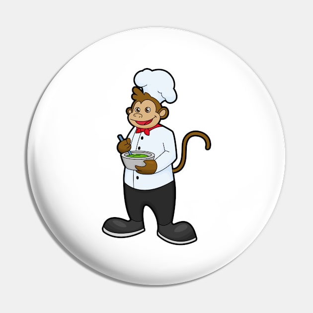 Monkey as Cook with Bowl Pin by Markus Schnabel