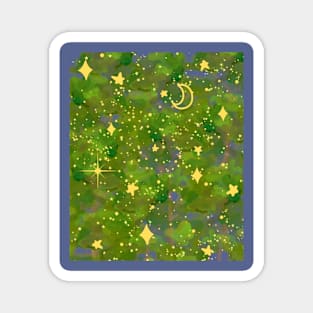 Starry night in forest Magnet