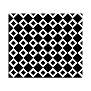 black and whitesquares pattern T-Shirt