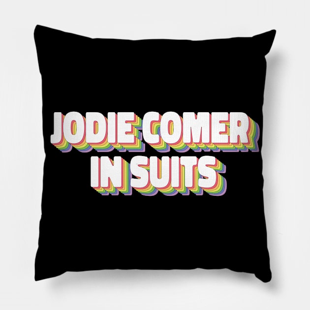 Jodie Comer in suits Pillow by ColoredRatioDesign