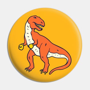 orange dinosaur boxer Pin