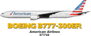 Boeing B777-300ER - American Airlines Magnet