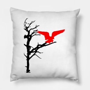 Red Bird Flying Pillow