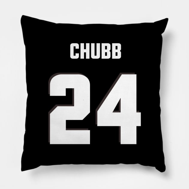 Nick Chubb Browns Pillow by telutiga