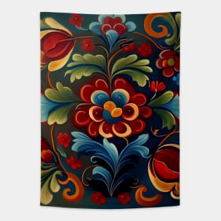 Norwegian Rosemaling-Oil On Canvas #27 Tapestry