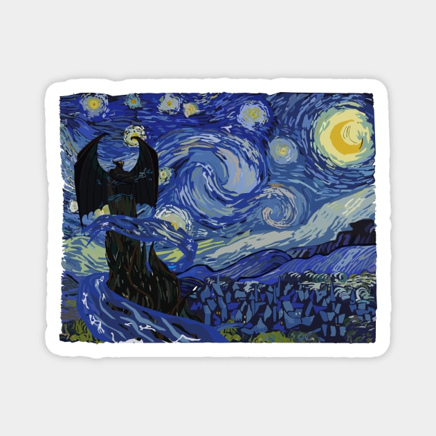 Starry Night on Bald Mountain Magnet by TGprophetdesigns