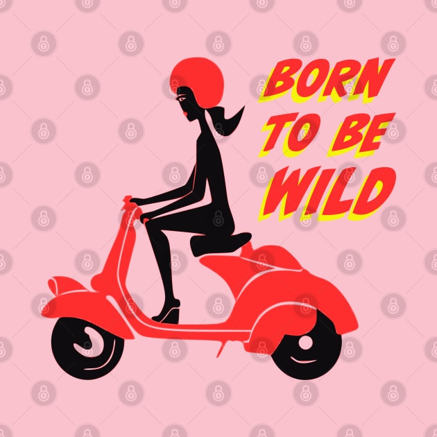 Born to be Wild Girl on Scooter by FrogAndToadsWorkshop