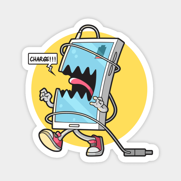 Funny Cartoon Zombie Cell Phone Magnet by SLAG_Creative