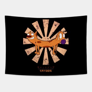 Catdog Retro Japanese Tapestry