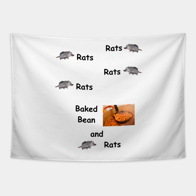 rats rats rats rats baked bean and rats jerma slogan t-shirt Tapestry by nhitori