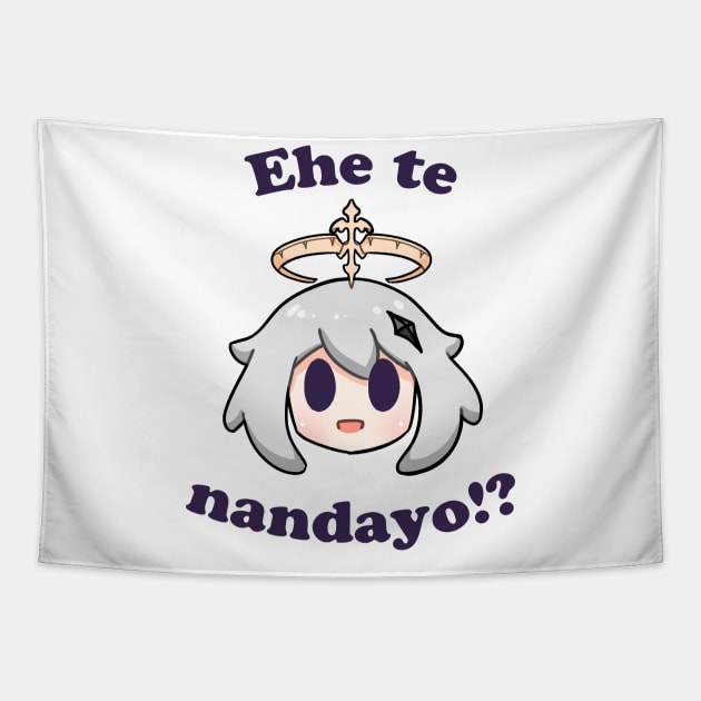 Genshin impact paimon ehe te nandayo Tapestry by Oricca