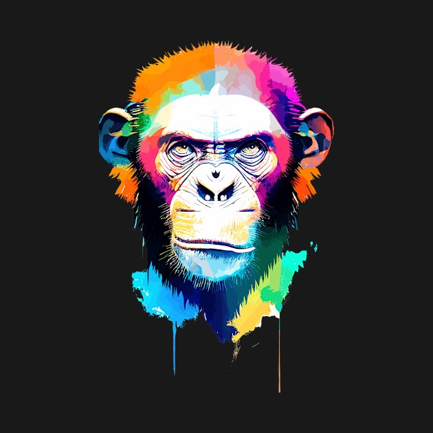 Chimpanzee  Ape Wild Nature Animal Color by Cubebox