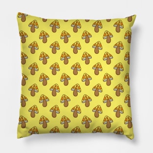 Yellow Mushroom Pattern Pillow