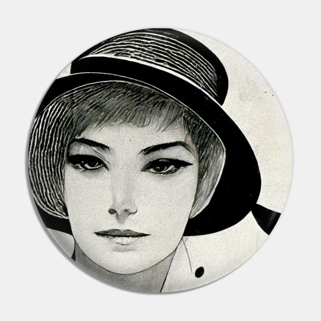 Fashion Sketch Model 1920s Pin