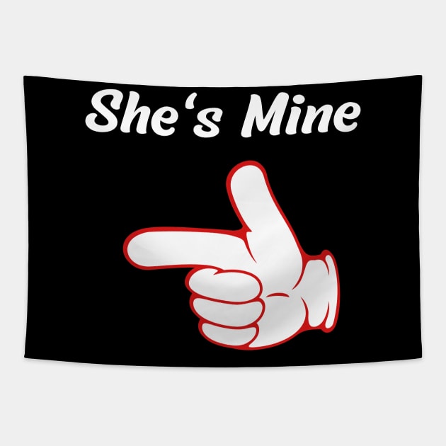 He's Mine She's Mine Tapestry by HobbyAndArt