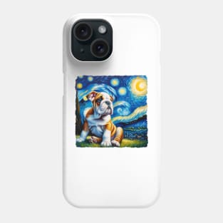 Starry Bulldog Portrait - Dog Portrait Phone Case