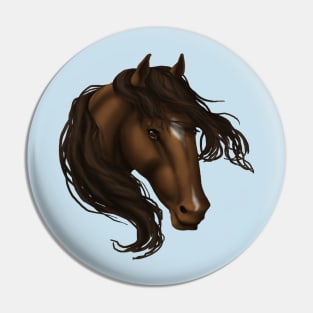 Horse Head - Brown Star Snip Pin