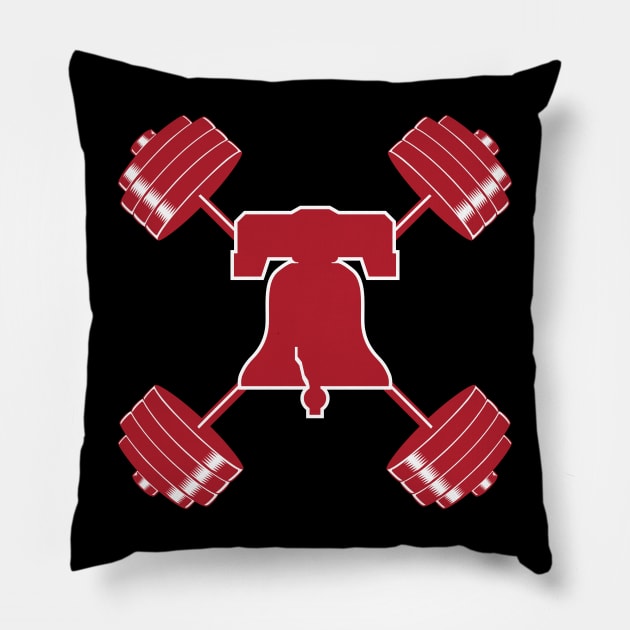 Phillies Phightins Barbell Red Gym Pillow by ShirtsVsSkins