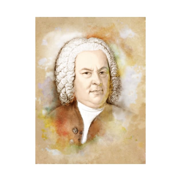 Johann Sebastian Bach im Aquarell Stil by Bach4you