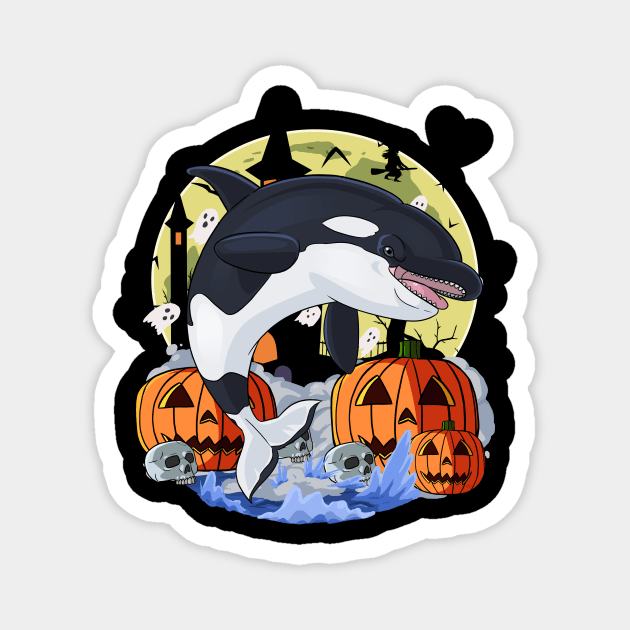 Killer Whale Orca Happy Halloween Magnet by Noseking