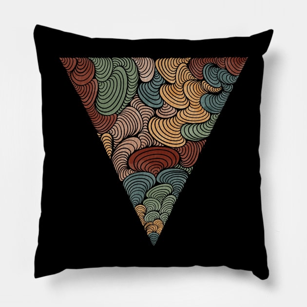 Abstract colorful triangle Pillow by Znikoma