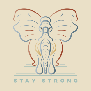 Retro Elephant Stay Strong T-Shirt