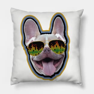 French Bull Dog Airbuds & shades Pillow