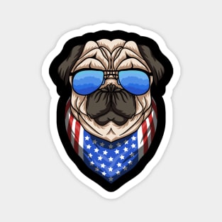 American pug dog with glasses Magnet