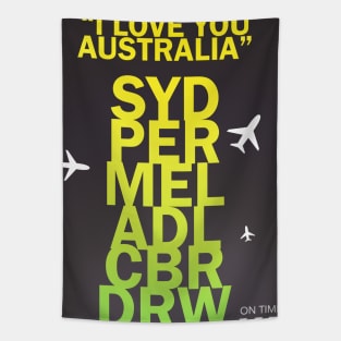 I love you AUSTRALIA green Tapestry