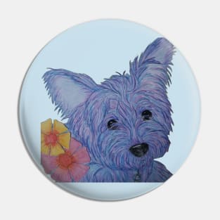 Blue Yorkie Pin