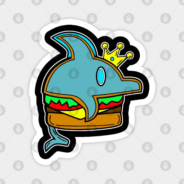 King Dolphin Cheeseburger Magnet by MaystarUniverse