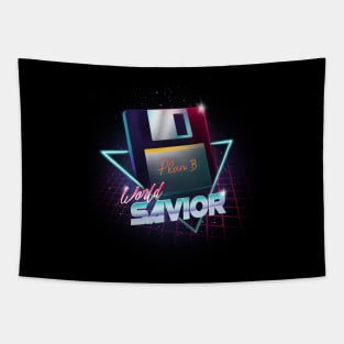 80's World Savior - Retro Wave Floppy Disk - Computer Geek Tapestry