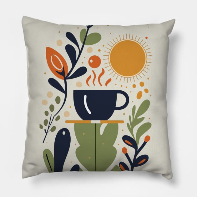 Coffee garden Pillow by Eliane Gomes