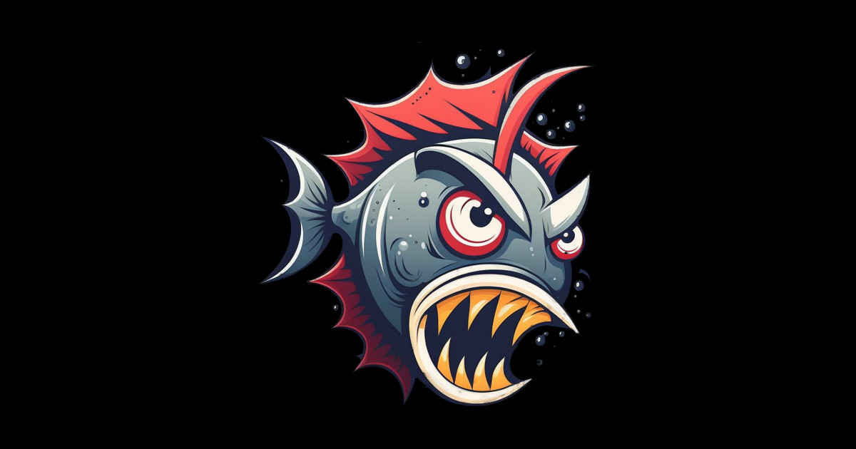 Angry Fish - Fish - Sticker | TeePublic