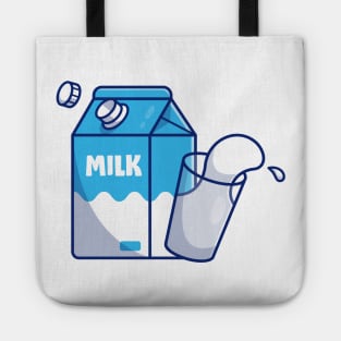 Milk, Milk Box and glass Tote