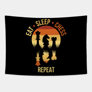 Eat Sleep Chess Repeat Funny Chess Gift Tapestry