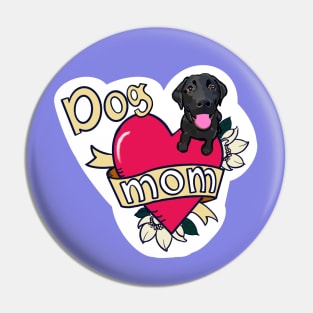 Black Lab Dog Mom Tattoo Pin