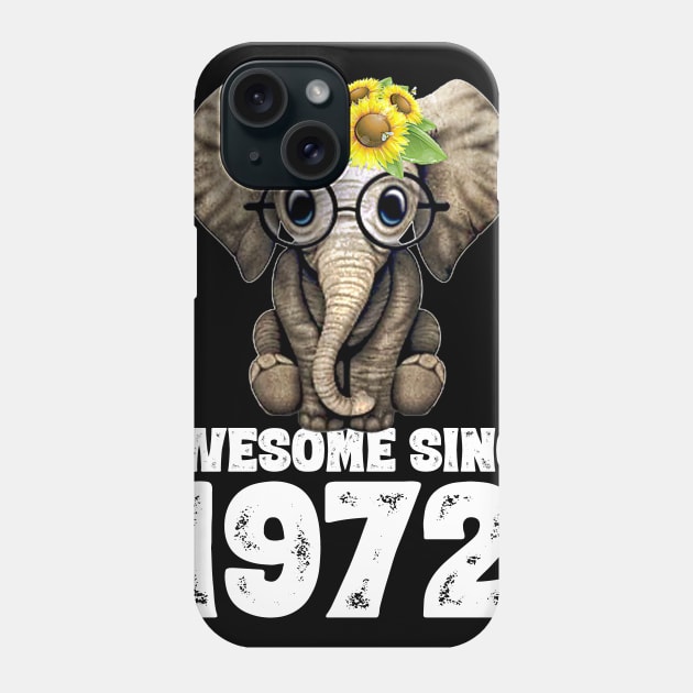 Awesome since 1972 48 Years Old Bday Gift 48th Birthday Phone Case by DoorTees