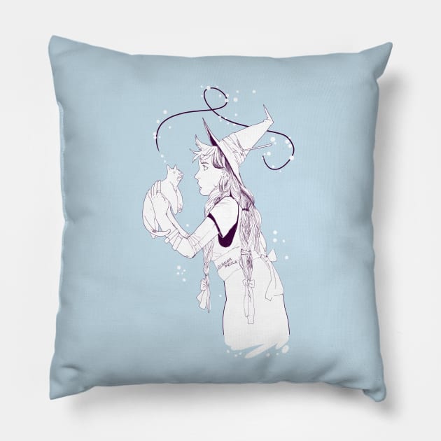 catwitch - monotone Pillow by GiannaMeola