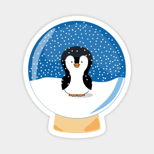 Snow ball with penguin Magnet