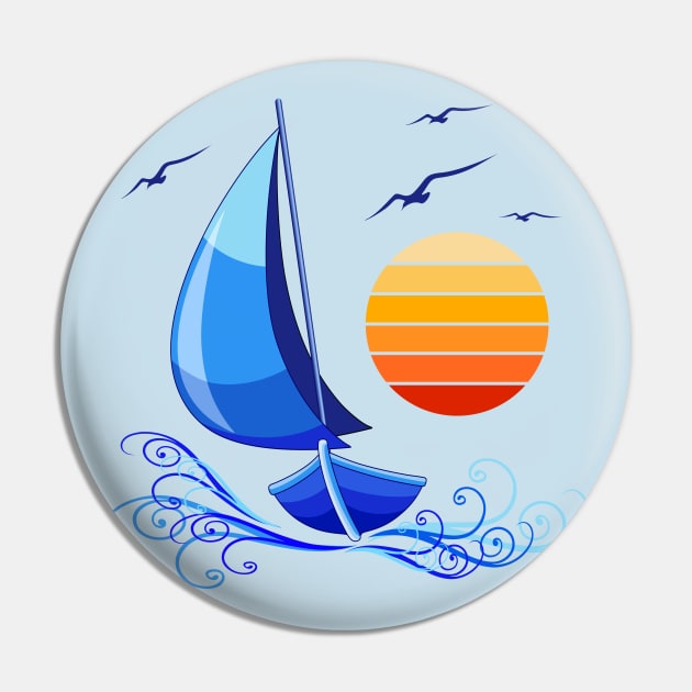 Sailing Boat Summer Vacations Journet Pin by BluedarkArt