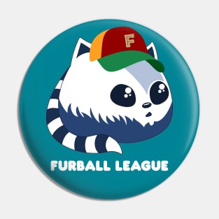 Furball League Fluffy Blue Cat Pin